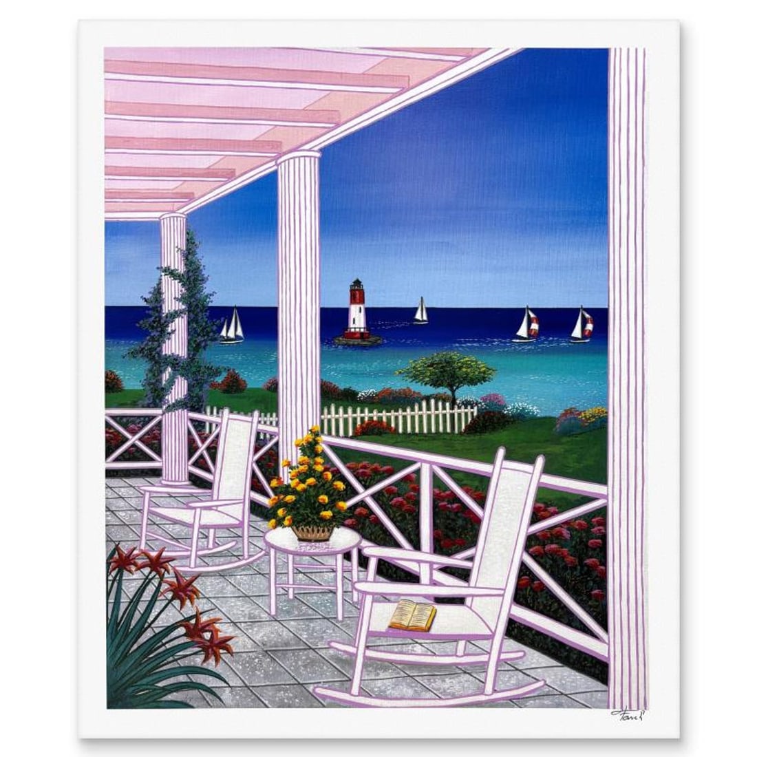 Fanch Ledan, "Cape Cod Lighthouse" Limited Edition Serigraph, AP Numbered and Hand Signed with (1 of 2)