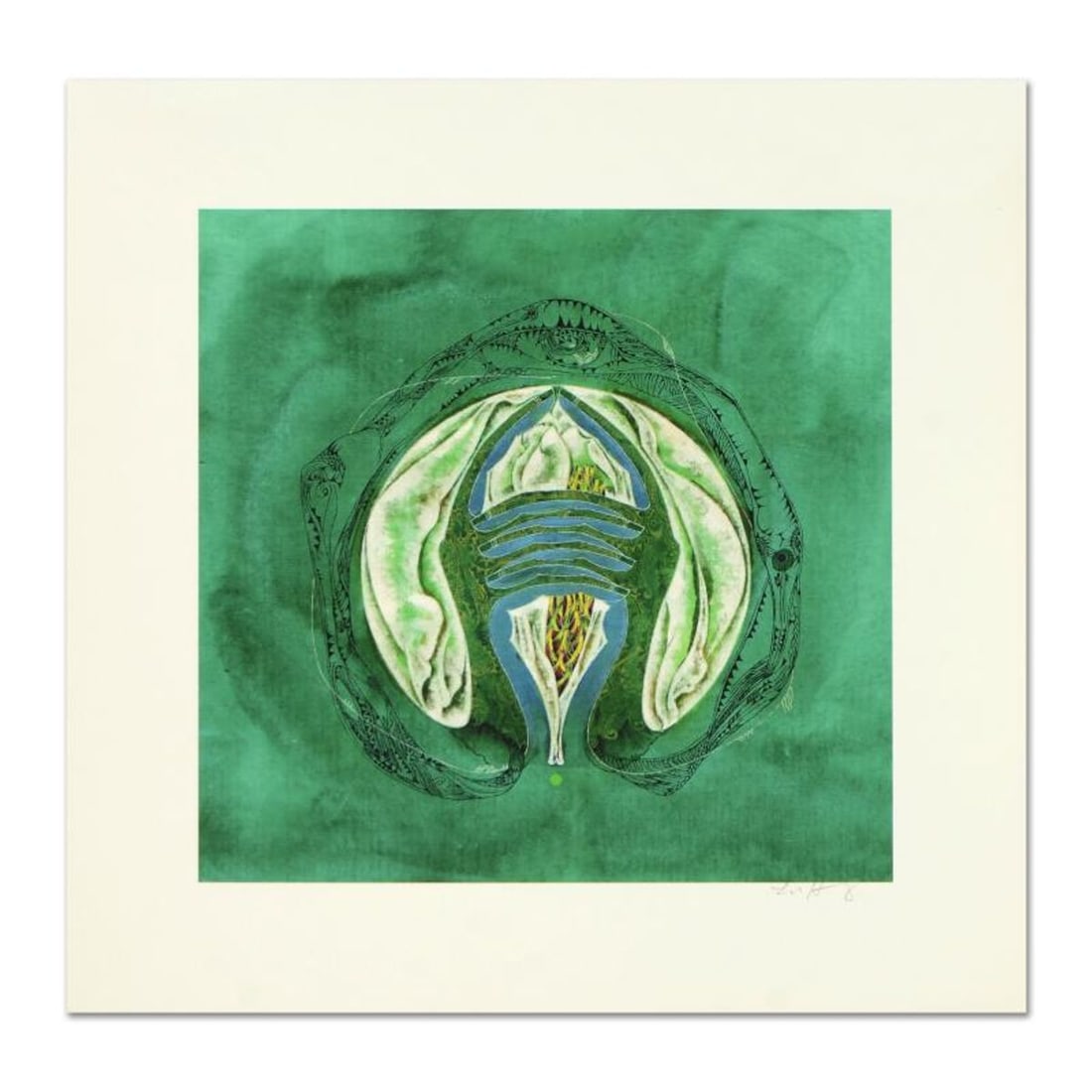 Lu Hong "Mudra Uttarabodhi, Epiphany" Hand Signed Limited Edition Giclee with Letter of: Mudra Uttarabodhi, Epiphany is an limited edition giclee on canvas, by Lu Hong. Hand signed by the artist, this piece comes with a letter of authenticity. Measures approx. 10" x 10" (image). Reference