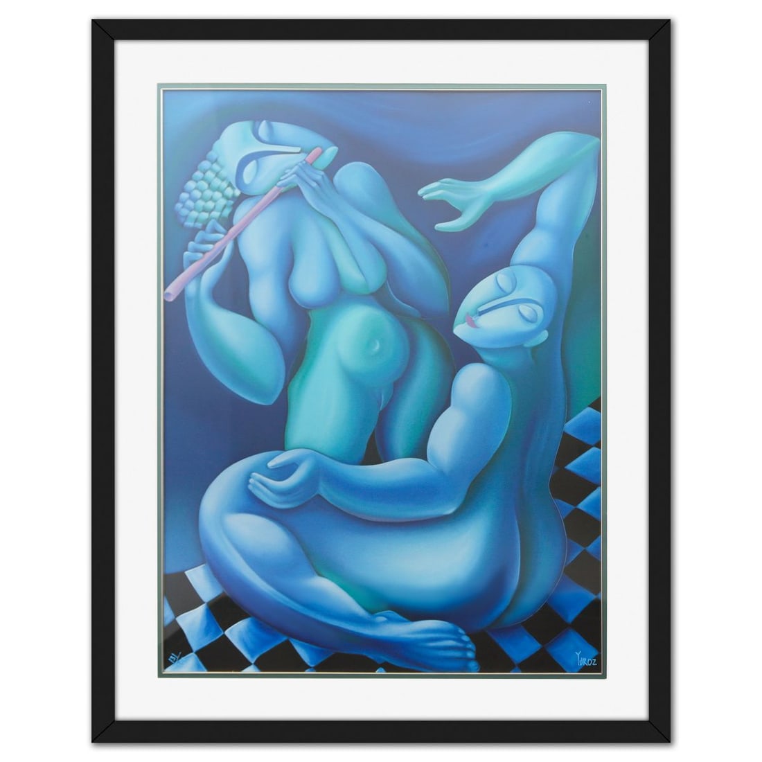Yuroz- Serigraph "May I Touch Your Music": Artist: Yuroz. Medium: Serigraph. Title: May I Touch Your Music. Size: 40" x 30". Measures approx. 49" x 38.5" (framed). Signature: Hand Signed and numbered. Additional: 131/199. Reference#: 26387.