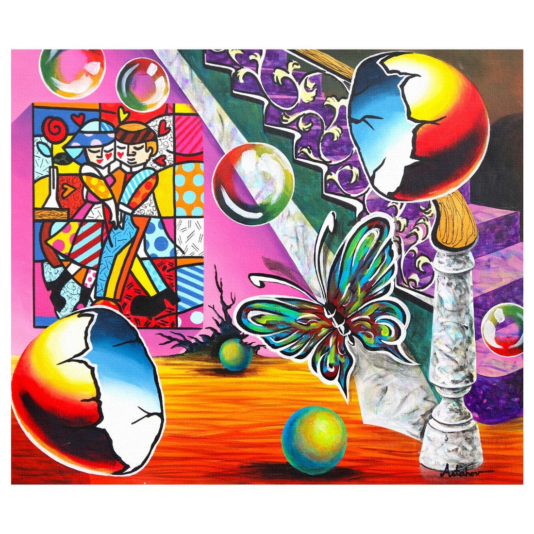 Alexander Astahov- Original Oil on Canvas "Cosmic Reflections": Artist: Alexander Astahov. Medium: Original Oil on Canvas. Title: Cosmic Reflections. Size: 20" x 24". Signature: Hand Signed. Certificate of Authenticity: Is included. Reference#: 30185.