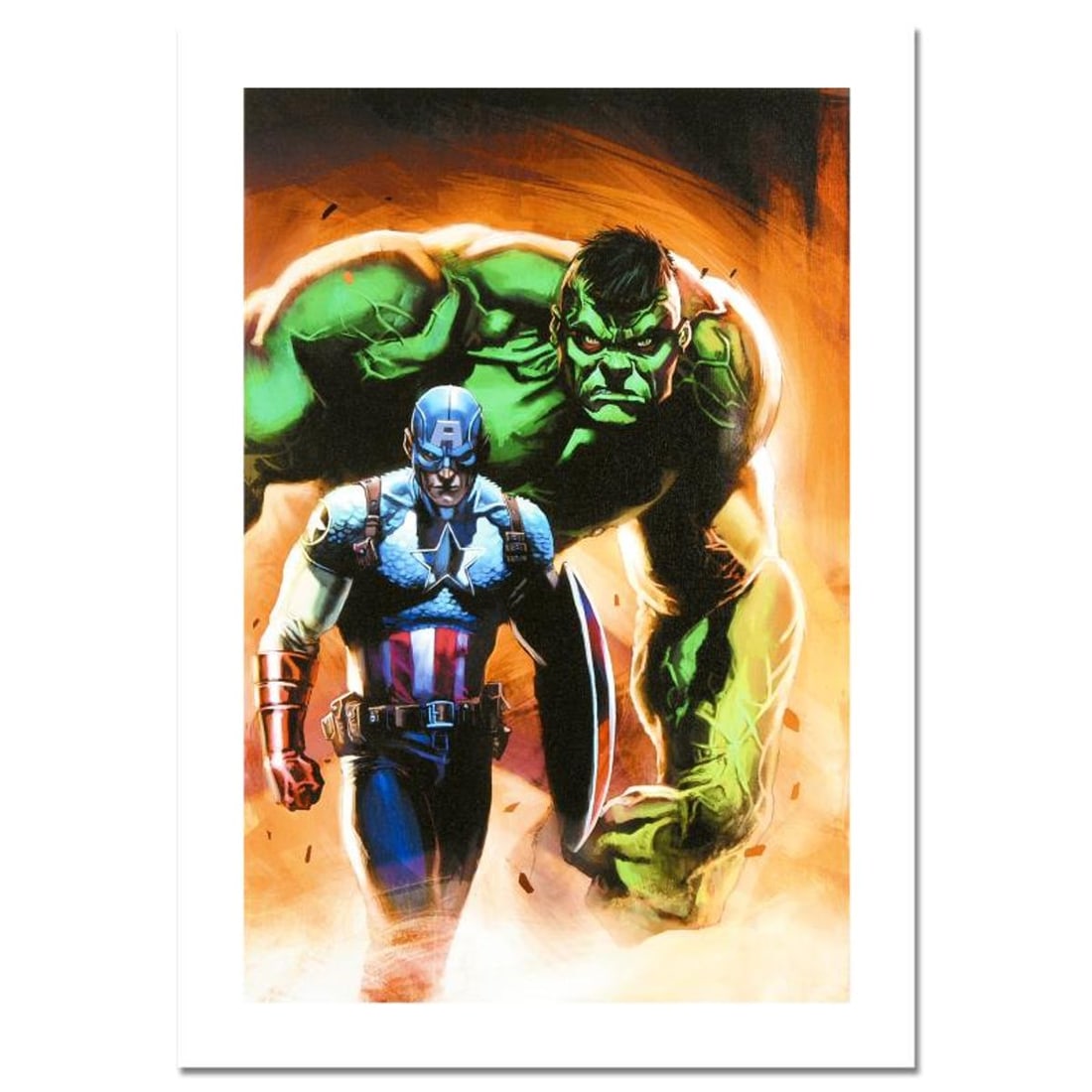 Marvel Comics, "Ultimate Origins #5" Numbered Limited Edition Canvas by Gabriele Dell'Otto with: A piece of comic book history, this limited edition print, drawn by Gabriele Dell'Otto, depicts two classic characters from the Marvel Universe. Italian-born illustrator Gabriele Dell'Otto began his