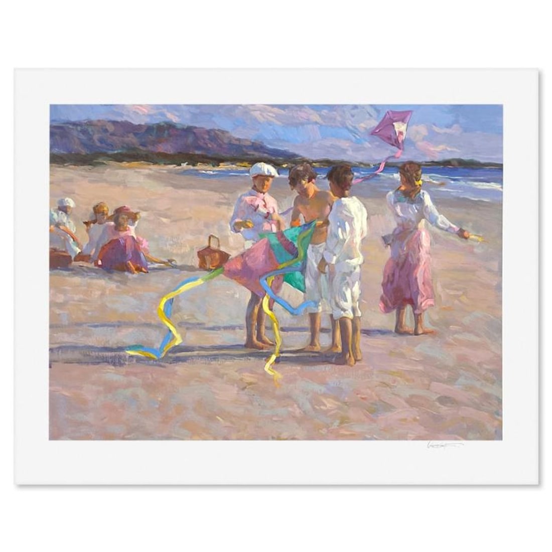 Don Hatfield, "Flying Kites" Limited Edition Printer's Proof Serigraph, Numbered and Hand Signed (1 of 2)
