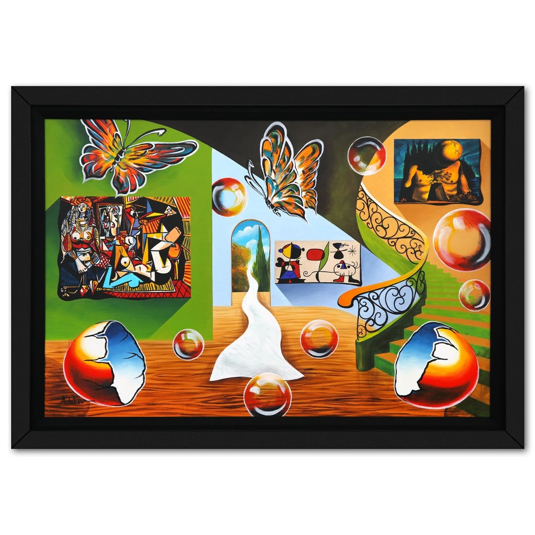Alexander Astahov- Original Oil on Canvas "Retro Escape": Artist: Alexander Astahov. Medium: Original Oil on Canvas. Title: Retro Escape. Size: 24" x 36". Measures approx. 29" x 41" (framed). Signature: Hand Signed. Certificate of Authenticity: Is included. 