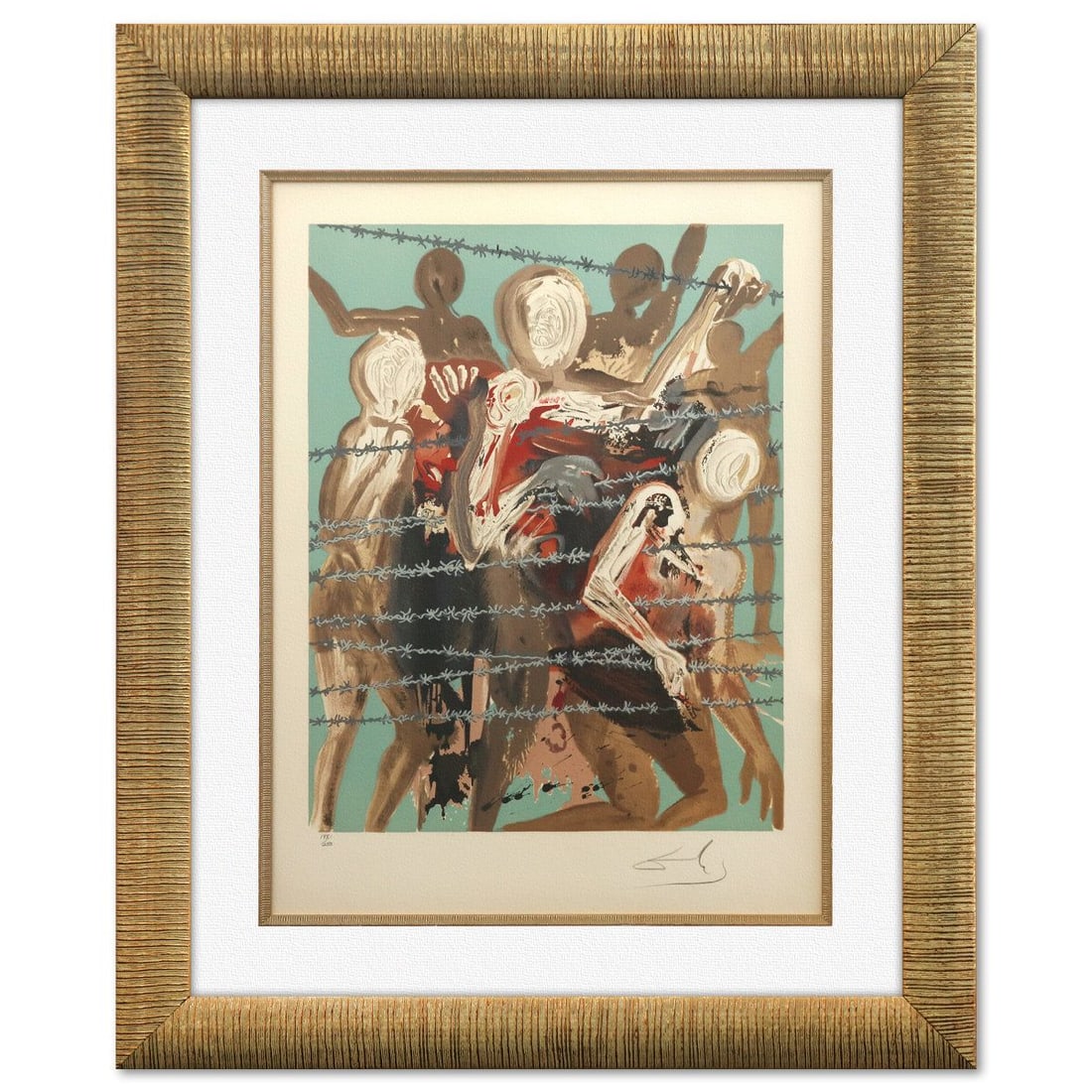 Salvador Dali- Original Lithograph "Out of the depths": Artist: Salvador Dali. Medium: Original Lithograph. Title: Out of the depths. Size: 24" x 18". Measures approx. 34" x 29" (framed). Signature: Hand signed and numbered. Certificate of Authenticity: Is