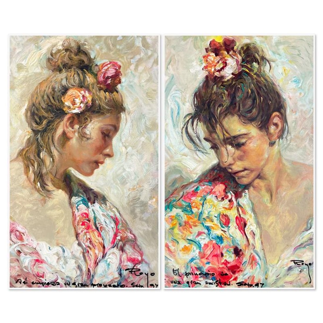Royo, "Shall (Suite)" Hand Signed Serigraph on Clayboard, Hand Signed with Letter of Authenticity. (1 of 3)