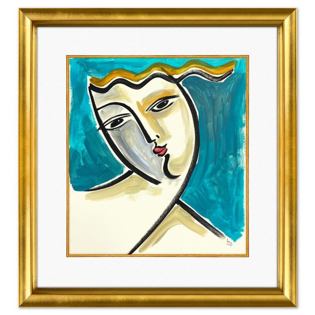 Yuroz, Framed Original Painting, Hand Signed with Letter of Authenticity.: This is an original painting on paper by Yuroz, hand signed by the artist. This piece comes custom framed on linen. Includes Letter of Authenticity. Measures approx. 29" x 27" (frame), 19.5" x 17.5" (