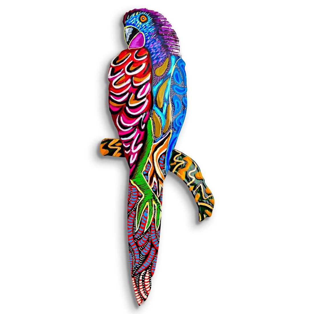 Patricia Govezensky- Original Painting on Laser Cut Steel "Moment of Peace": Artist: Patricia Govezensky. Medium: Original Painting on Laser Cut Steel. Title: Moment of Peace. Size: 14" x 5". Signature: Hand Signed by the artist. Certificate of Authenticity: Is included.