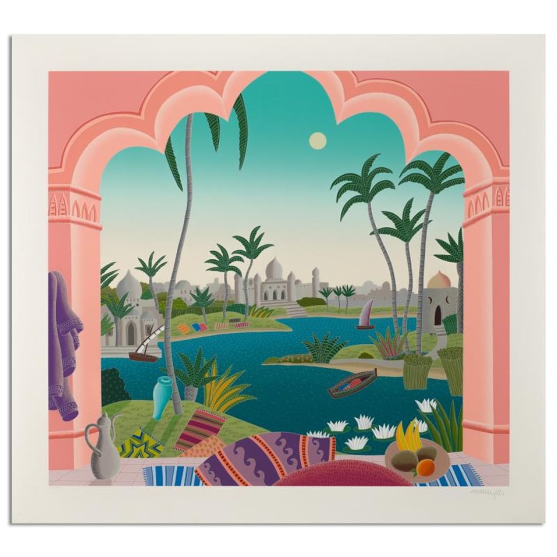 Thomas Mcknight, "Agra" Limited Edition Serigraph, Numbered and Hand Signed with Letter of: Agra is a limited edition serigraph on paper by Thomas Mcknight, numbered and hand signed by the artist. Includes Letter of Authenticity. Measures approx. 32" x 35" (border), 27" x 30" (image).