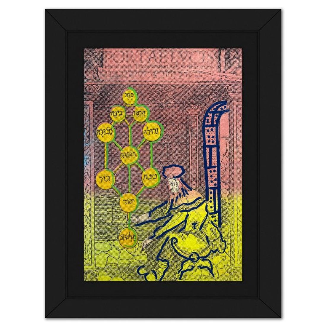 Steve Kaufman (1960-2010), "Kabbalah" Framed Hand Embellished Limited Edition Silscreen, Numbered (1 of 2)