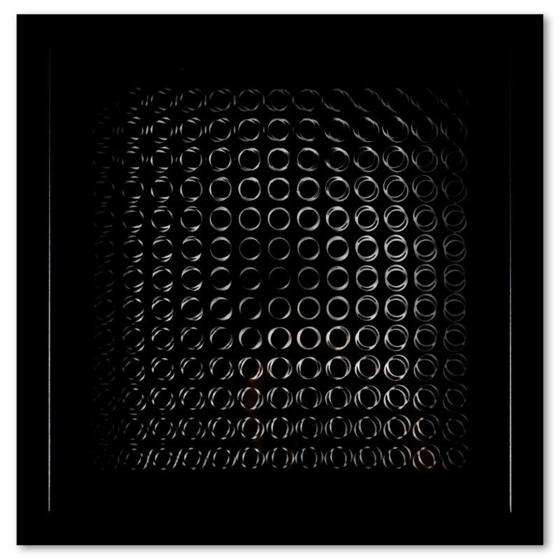 Victor Vasarely (1908-1997), "Trois Dimensions Optique de la serie Cinetiques" Framed 1973: Trois Dimensions Optique de la serie Cinetiques is a dimensional artwork, published in 1973, by Victor Vasarely (1908-1997). This piece comes custom framed. This piece comes with a catalogue raisonne 