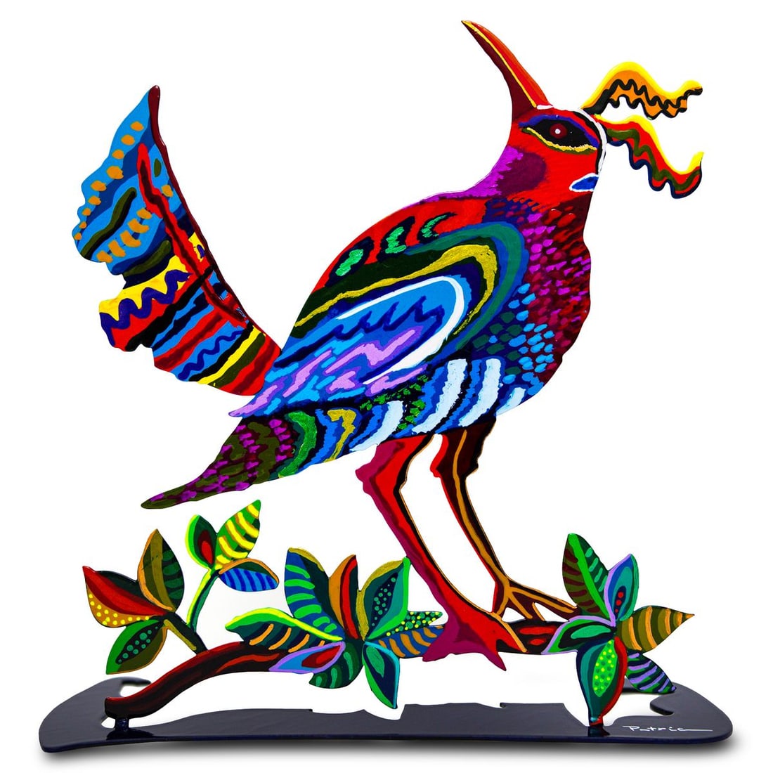 Patricia Govezensky- Original Free Standing Sculpture "Rainbow Bird": Artist: Patricia Govezensky. Medium: Original Free Standing Sculpture. Title: Rainbow Bird. Size: 12" x 12". Signature: Hand Signed by the artist. Certificate of Authenticity: Is included. Additional: