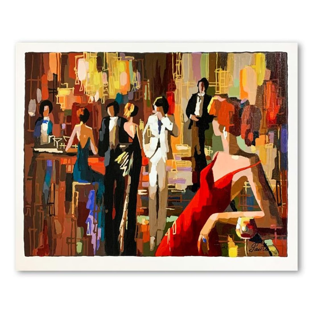 Nelly Panto, "Spotlights" Hand Signed Limited Edition Serigraph on Paper with Letter of: Spotlights is a limited edition serigraph on paper by Nelly Panto that is numbered, hand signed and accompanied by a letter of authenticity. Measures approximately 13" x 16" (border), 11.5" x 15" (ima