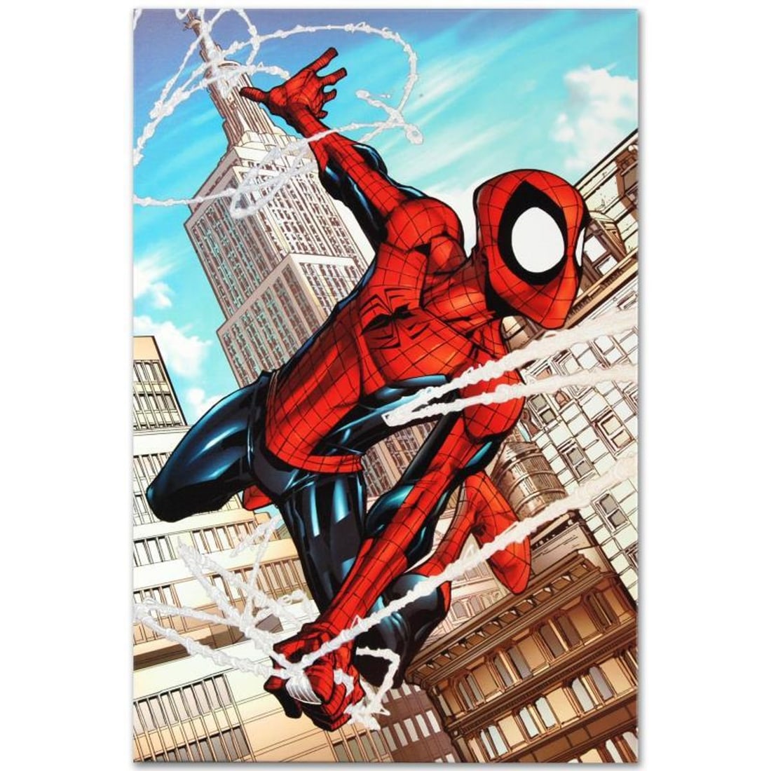 Marvel Comics "Marvel Adventures: Spider-Man #50" Numbered Limited Edition Giclee on Canvas by: A piece of comic book history, this limited edition, from original art by Patrick Scherberger, depicts a heroic Spider-Man. Patrick Scherberger is an American comic book penciller, known for his work 
