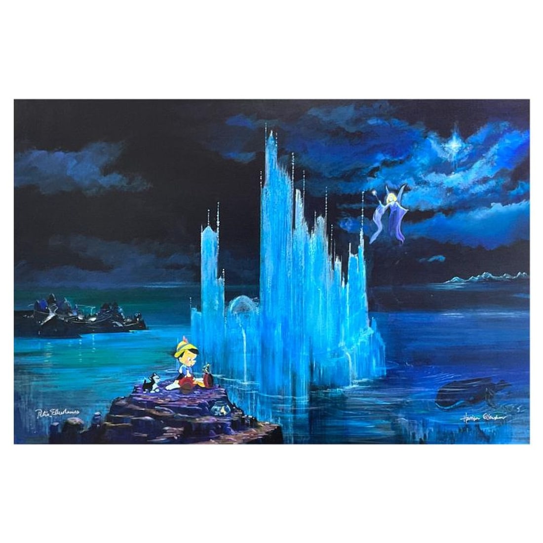Peter (1913-2007) & Harrison Ellenshaw, "Blue Castle" Limited Edition on Canvas from Disney Fine: Blue Castle is a limited edition giclee on canvas by Peter (1913-2007) and Harrison Ellenshaw, numbered and hand signed by the artists. This piece is licensed by Disney Fine Art. Includes Letter of
