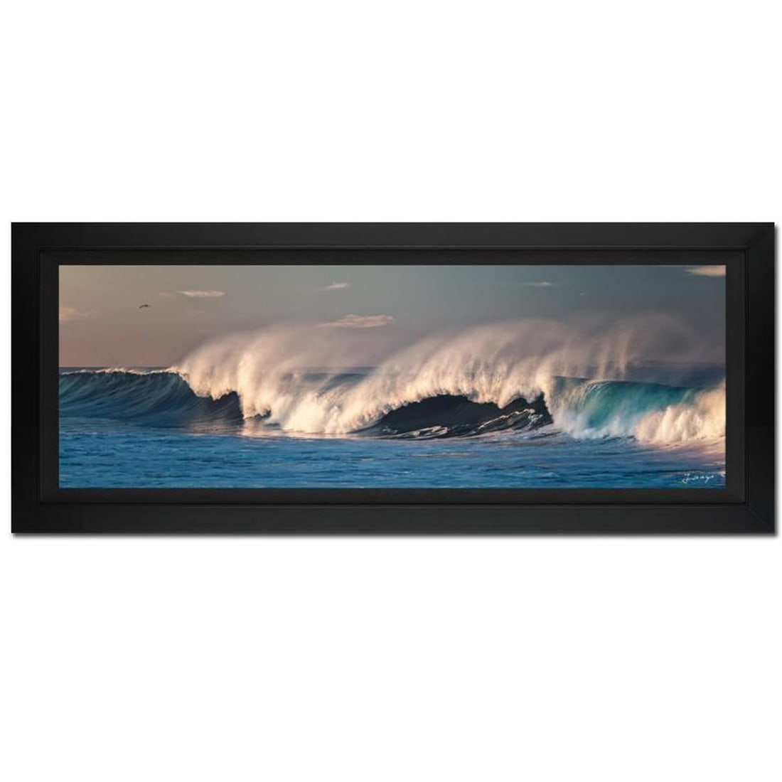 Jongas, "Blue Wave" Framed Limited Edition Photograph on Canvas, Numbered and Hand Signed with: Blue Wave is a limited edition giclee on canvas by photographer Jongas, numbered and hand signed by the artist. The piece comes custom framed and includes Letter of Authenticity. Measures