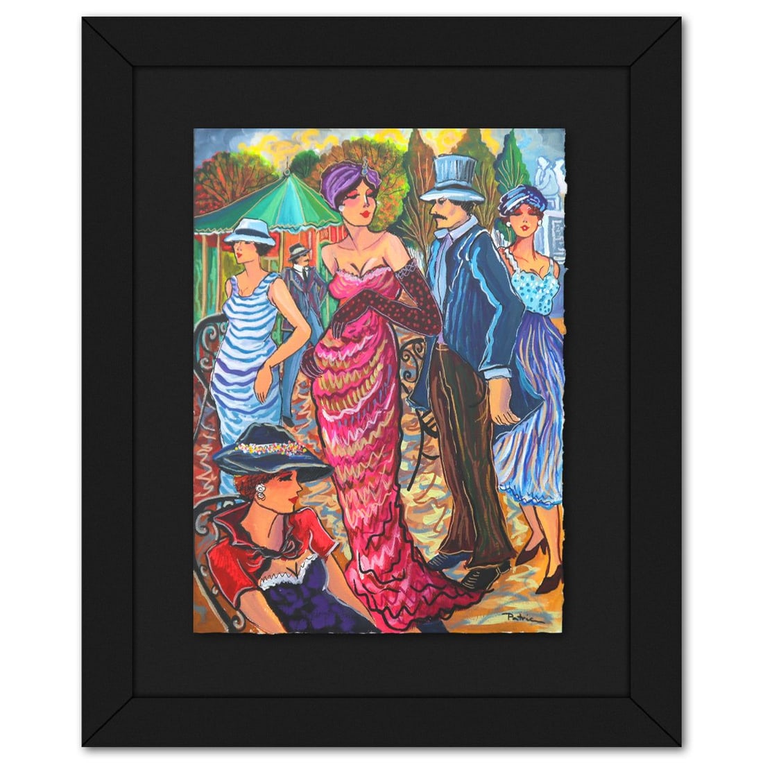 Patricia Govezensky- Original Watercolor "Prism Interlude": Artist: Patricia Govezensky. Medium: Original Watercolor. Title: Prism Interlude. Size: 14" x 11". Measures approx. 22" x 28" (framed). Signature: Hand signed. Certificate of Authenticity: Is