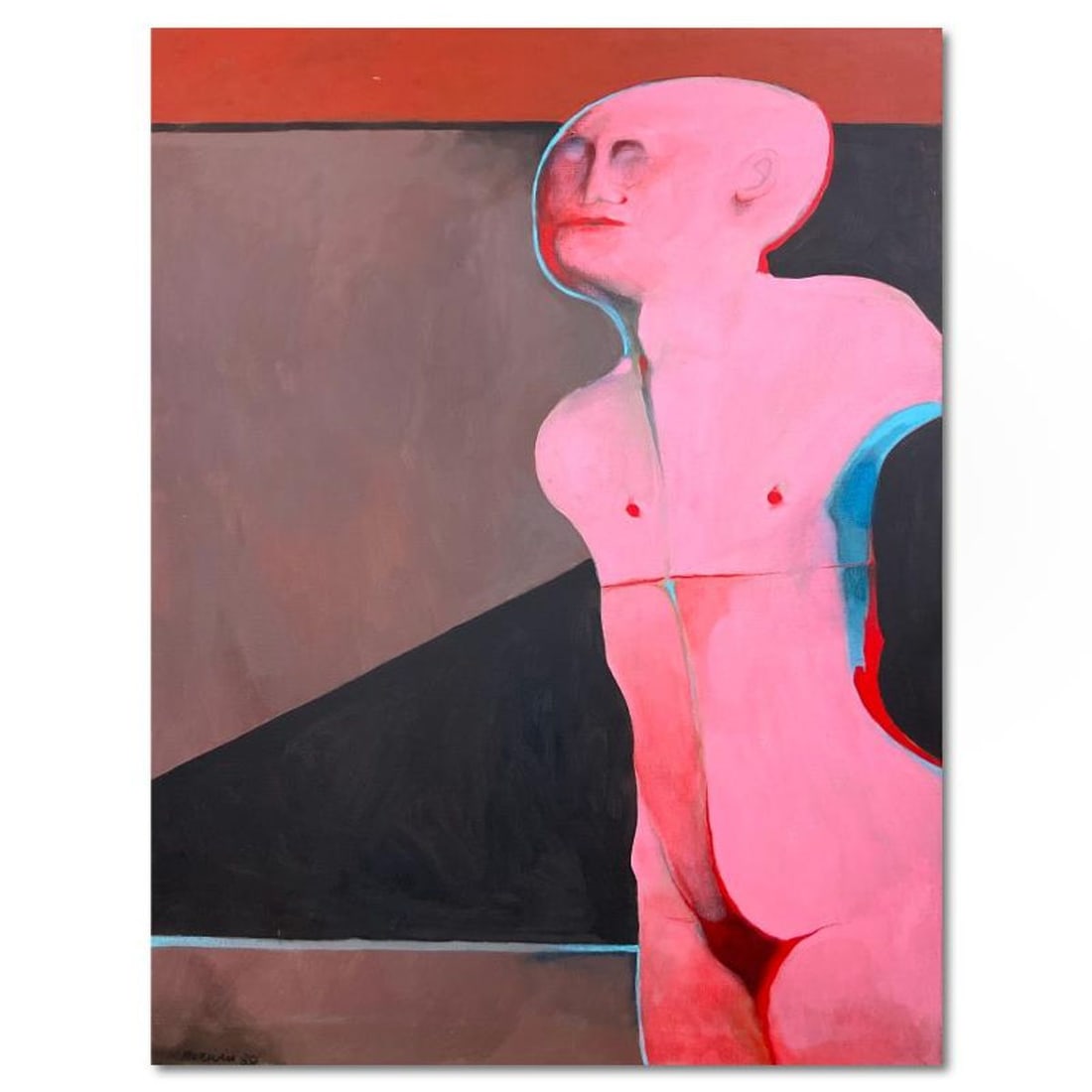 Milton Berwin (1925-2023), Original Painting on Canvas (40" x 27.5"), Dated 1980 and Hand Signed: This is an original painting on stretched canvas by Milton Berwin (1925-2023), dated 27.5 and hand signed by the artist. Includes Letter of Authenticity. Measures approx. 40" x 30" (image). Due to the