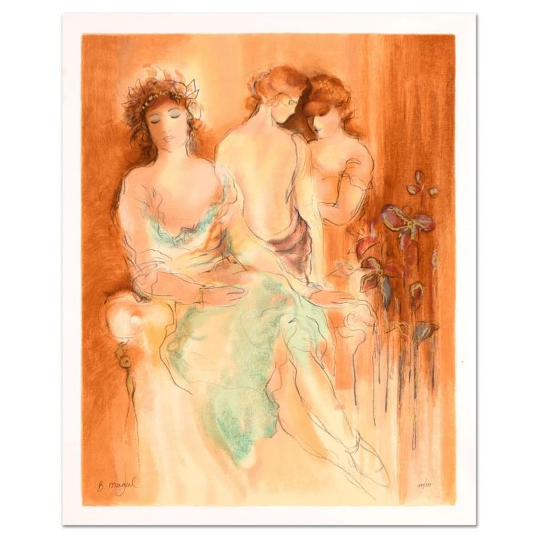 Batia Magal, "Aristocrats" Limited Edition Serigraph, Numbered and Hand Signed with Certificate of: Aristocrats is a limited edition serigraph on paper, numbered and hand signed by Batia Magal. Includes Certificate of Authenticity. Measures approx. 22" x 27.5" (border), 19.5" x 25" (image). Referenc