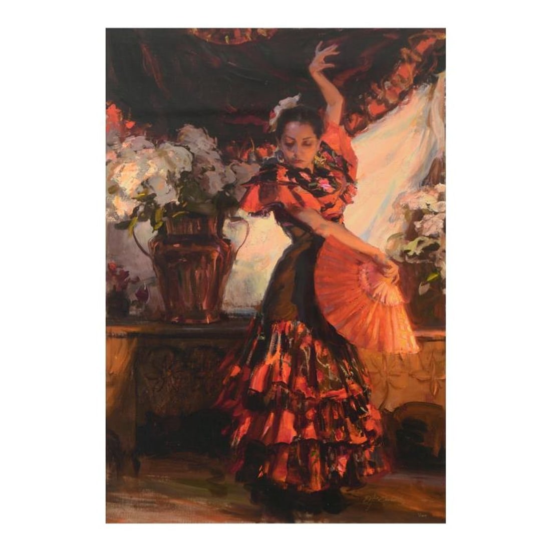 Dan Gerhartz, "Viva Flamenco" Limited Edition on Canvas, Numbered and Hand Signed with Letter of: Viva Flamenco is a limited edition giclee on canvas by Dan Gerhartz, numbered and hand signed by the artist. Includes Letter of Authenticity. Measures approx. 24" x 36" (image). Reference#: 90591.