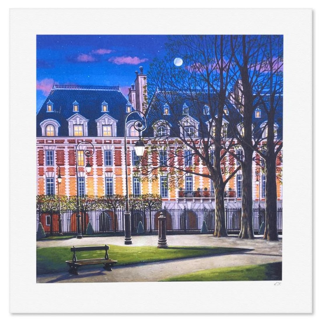 Liudmila Kondakova, "Place des Vosges" Limited Edition Lithograph, Numbered and Hand Signed with: Place des Vosges is a limited edition lithograph on paper by Liudmila Kondakova, hand signed by the artist. Includes Certificate of Authenticity from Chalk & Vermilion Fine Arts. Measures approx. 12" 