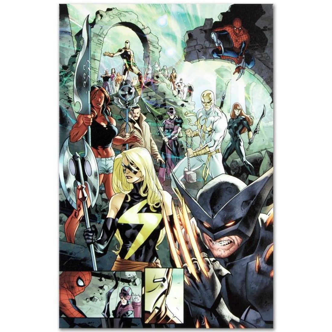 Marvel Comics "Fear Itself #7" Numbered Limited Edition Giclee on Canvas by Stuart Immonen with COA.: A piece of comic book history, this limited edition, from original art by Stuart Immonen, depicts classic Marvel characters. Stuart Immonen is a Canadian comic book artist. He is best known for his wo