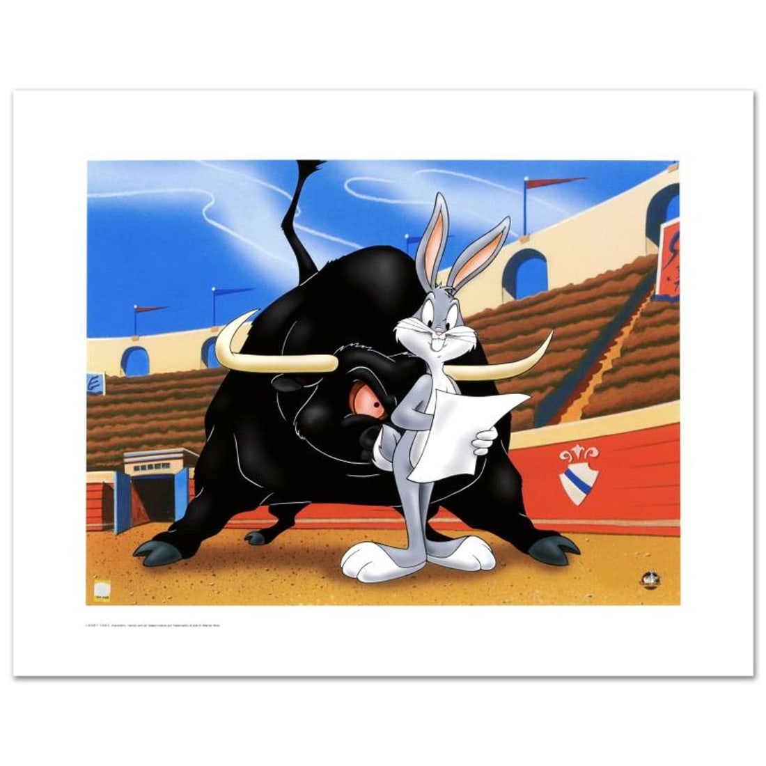 Bully for Bugs Limited Edition Giclee from Warner Bros., Numbered with Hologram Seal and Certificate: Bully for Bugs is a limited edition giclee on paper from Warner Bros., numbered with hologram seal of Authenticity. Also, includes Certificate of Authenticity! Measures approx. 20" x 16" (with