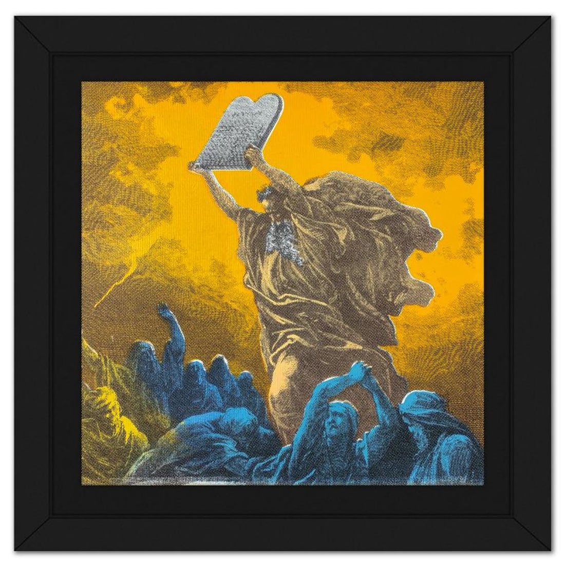 Steve Kaufman (1960-2010), "Moses & the Ten Commandments" Framed Hand Embellished Limited Edition (1 of 2)