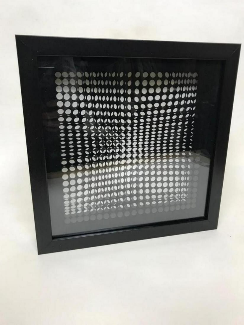 Victor Vasarely- 3D Wall Sculpture/object "Cinetiques": Artist: Victor Vasarely. Medium: 3D Wall Sculpture/object. Title: Cinetiques. Size: 11" x 10". Measures approx. 13" x 11" (framed). Certificate of Authenticity: Is included. Additional: Measures 11x13