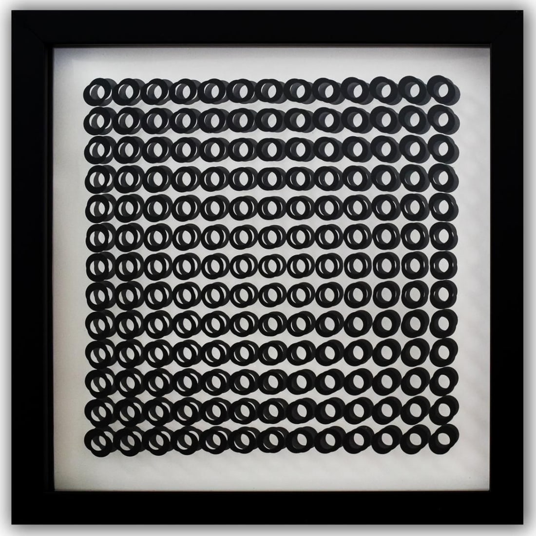 Victor Vasarely- 3D Wall Sculpture/object "Cinetiques": Artist: Victor Vasarely. Medium: 3D Wall Sculpture/object. Title: Cinetiques. Size: 10" x 10". Measures approx. 12" x 12" (framed). Additional: Custom Framed. 2 layers- Top layer printed on clear Luci