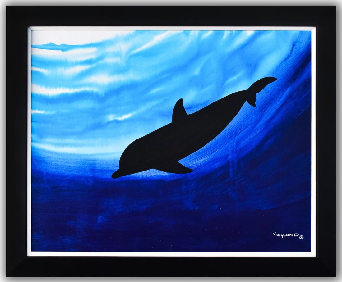 Wyland- Original Painting on Canvas "Deep Sea": Artist: Wyland. Medium: Original Painting on Canvas. Title: Deep Sea. Size: 30" x 40". Measures approx. 36" x 46" (framed). Signature: Hand Signed by the artist. Certificate of Authenticity: Is includ