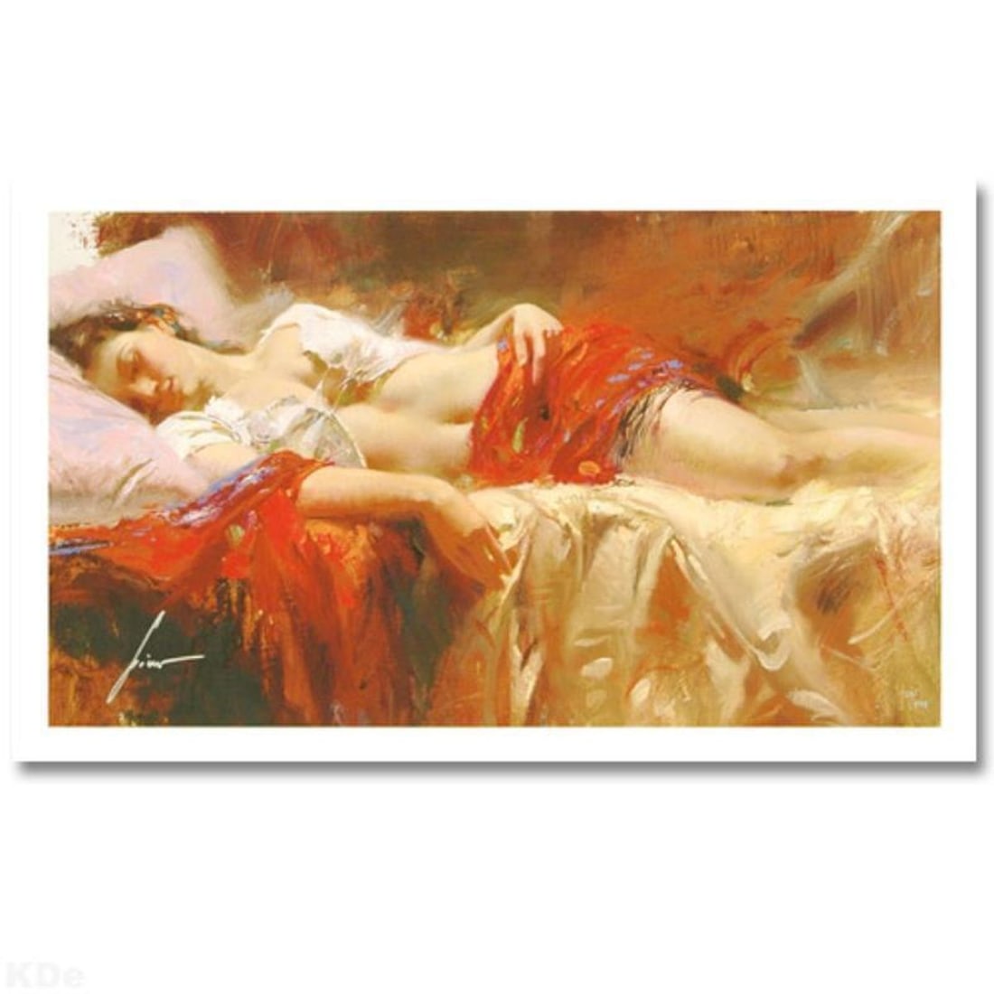Pino (1939-2010), "Restful" Hand Signed Limited Edition with Certificate of Authenticity.: Restful is a limited edition giclee on paper by Pino (1939-2010), numbered and hand signed by the artist. Includes Certificate of Authenticity. Measures approximately 14" x 24" (image). Reference#: 93