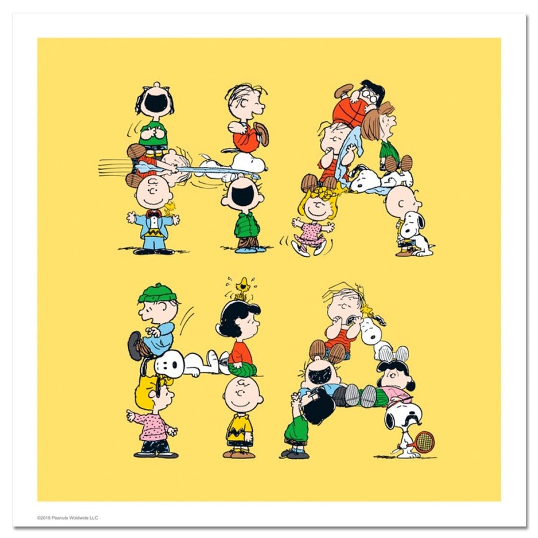 Peanuts, "HA HA!" Hand Numbered Limited Edition Fine Art Print with Certificate of Authenticity.: A vibrant and striking edition portraying the simple yet emotive art of Charles. M. Schulz, creator of PEANUTS . You'll love the color, it really POPS in person! It looks incredible on the wall and wi