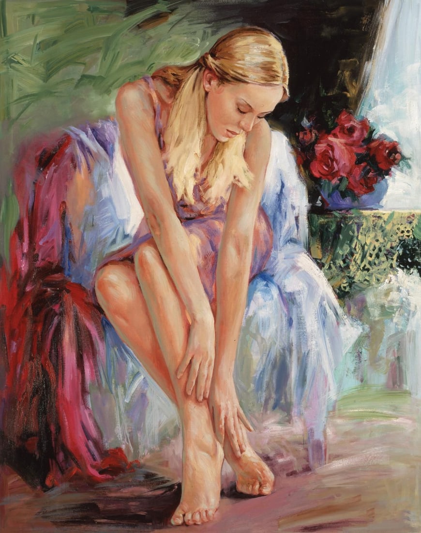 Igor Semeko- Original Giclee on Canvas "Bella": Artist: Igor Semeko. Medium: Original Giclee on Canvas. Title: Bella. Size: 30" x 24". Signature: Hand Signed by the Artist. Certificate of Authenticity: From the publisher. Reference#: 20856.