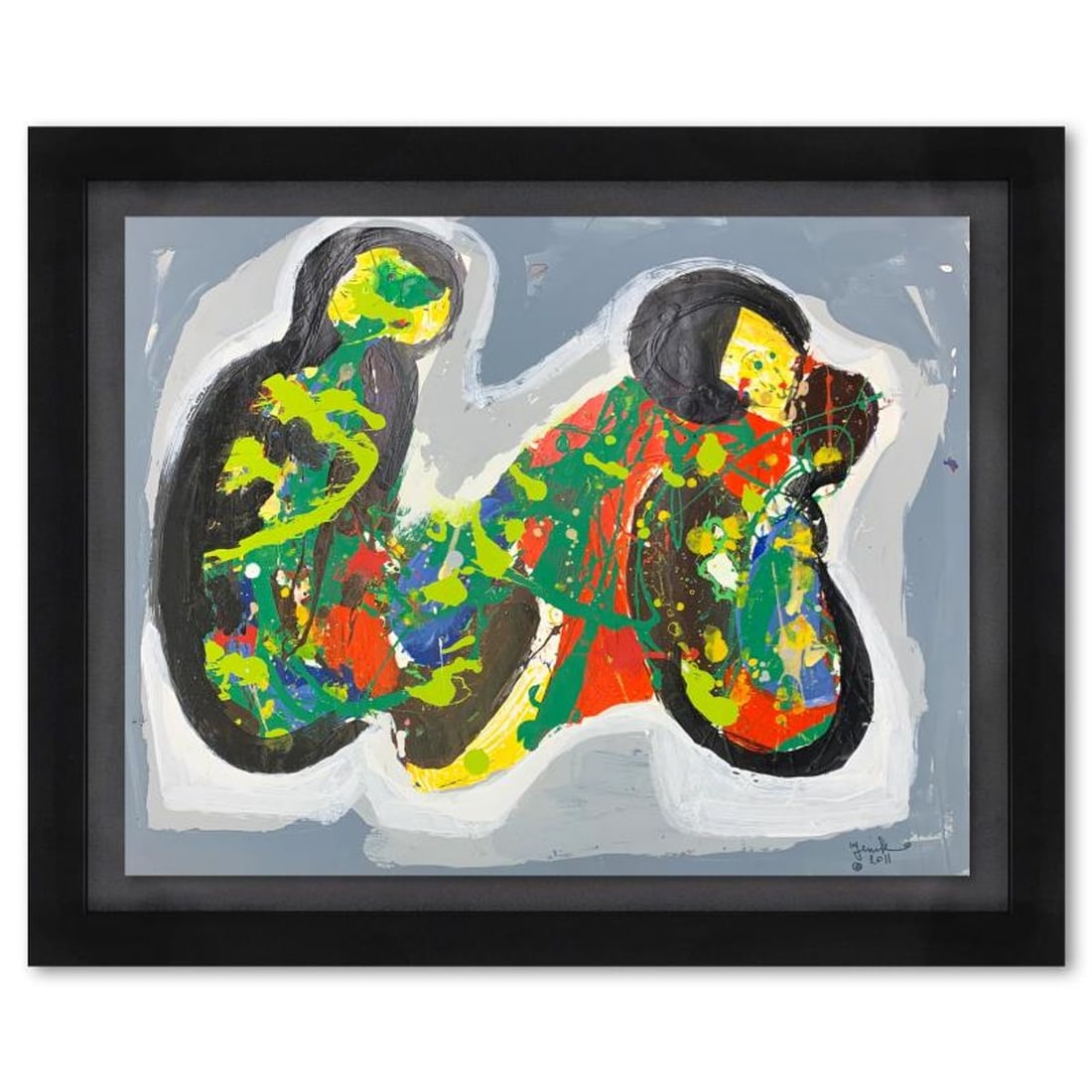 Jenik Cook, Framed Original Acrylic Painting, Hand Signed, Letter of Authenticity.: This is an original acrylic painting on paper by Jenik Cook. Hand signed by the artist, it includes Letter of Authenticity. This piece comes from the artist's personal collection. Measures approximate