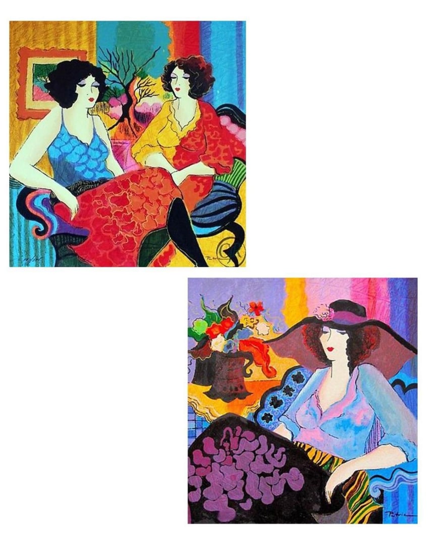 Patricia Govezensky- Set of 2 Serigraph on Paper "Noa and Models Talking" (1 of 3)