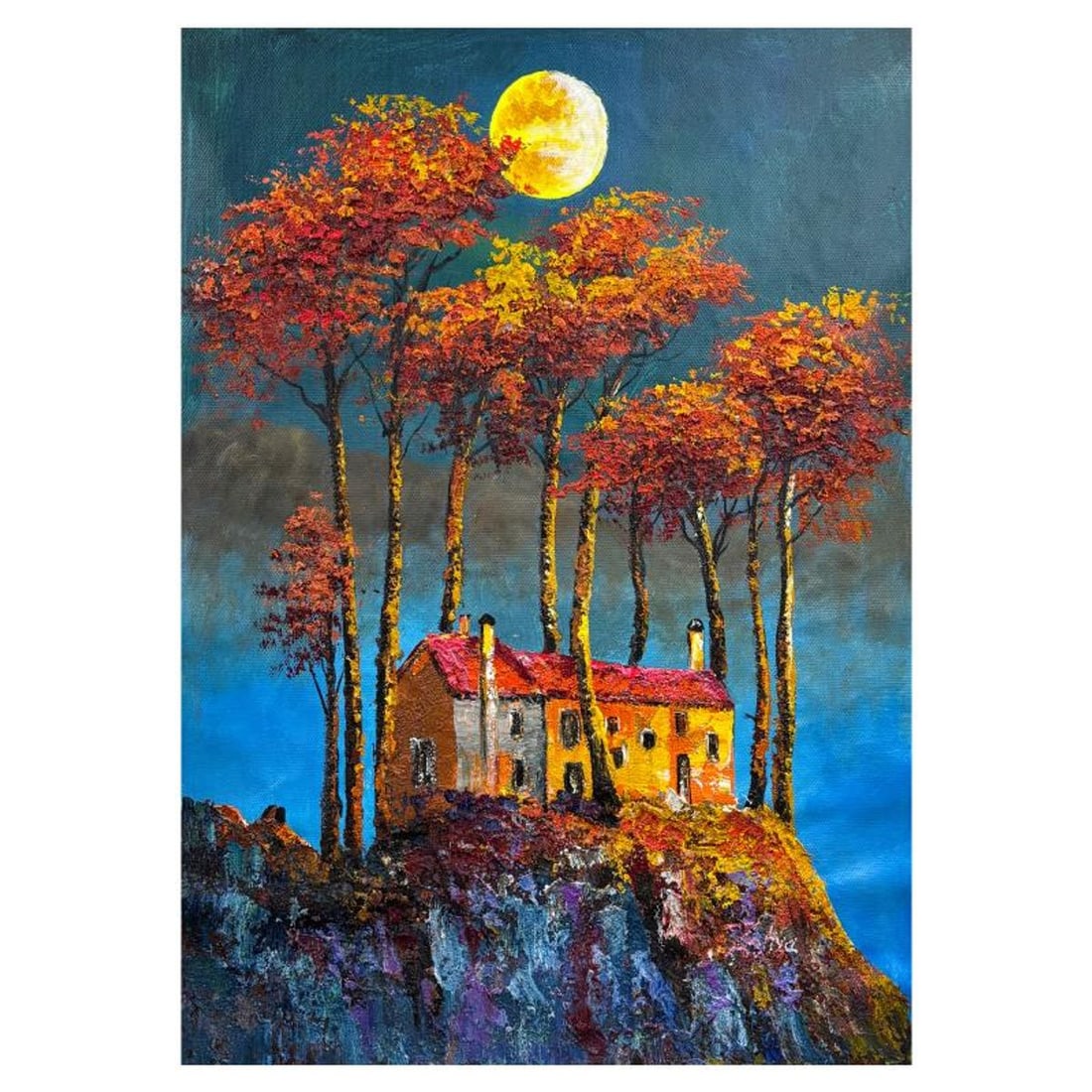 Zahra, Hand Signed Original Acrylic Painting on Canvas with Letter of Authenticity.: This is an original acrylic painting on canvas by Zahra, hand signed by the artist. Includes Letter of Authenticity. Measures approx. 40" x 30" (image).