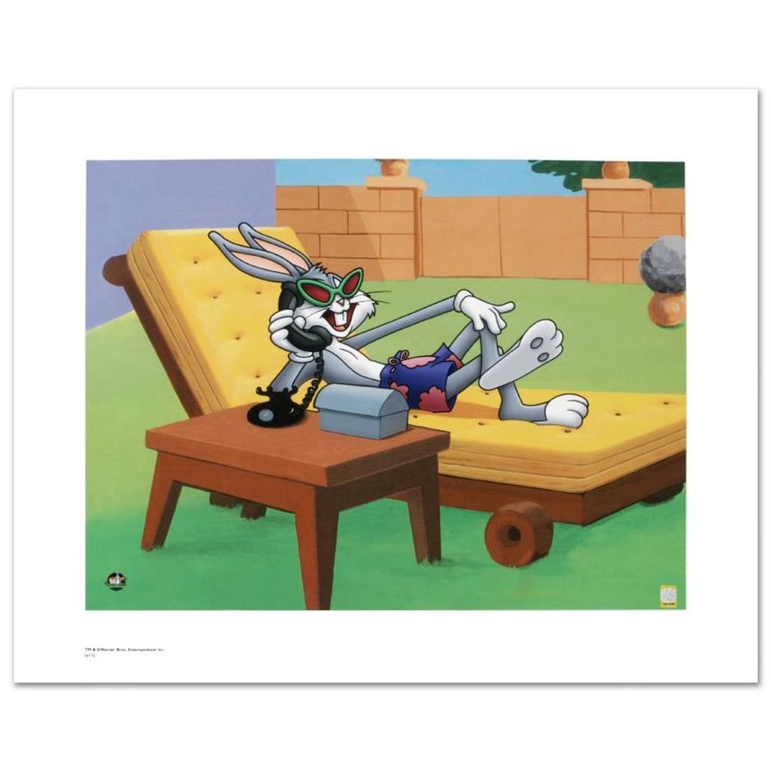 Hollywood Hare Limited Edition Giclee from Warner Bros., Numbered with Hologram Seal and Certificate: Hollywood Hare is a limited edition giclee on paper from Warner Bros., numbered with hologram seal of Authenticity. Also, includes Certificate of Authenticity! Measures approx. 20" x 16" (with