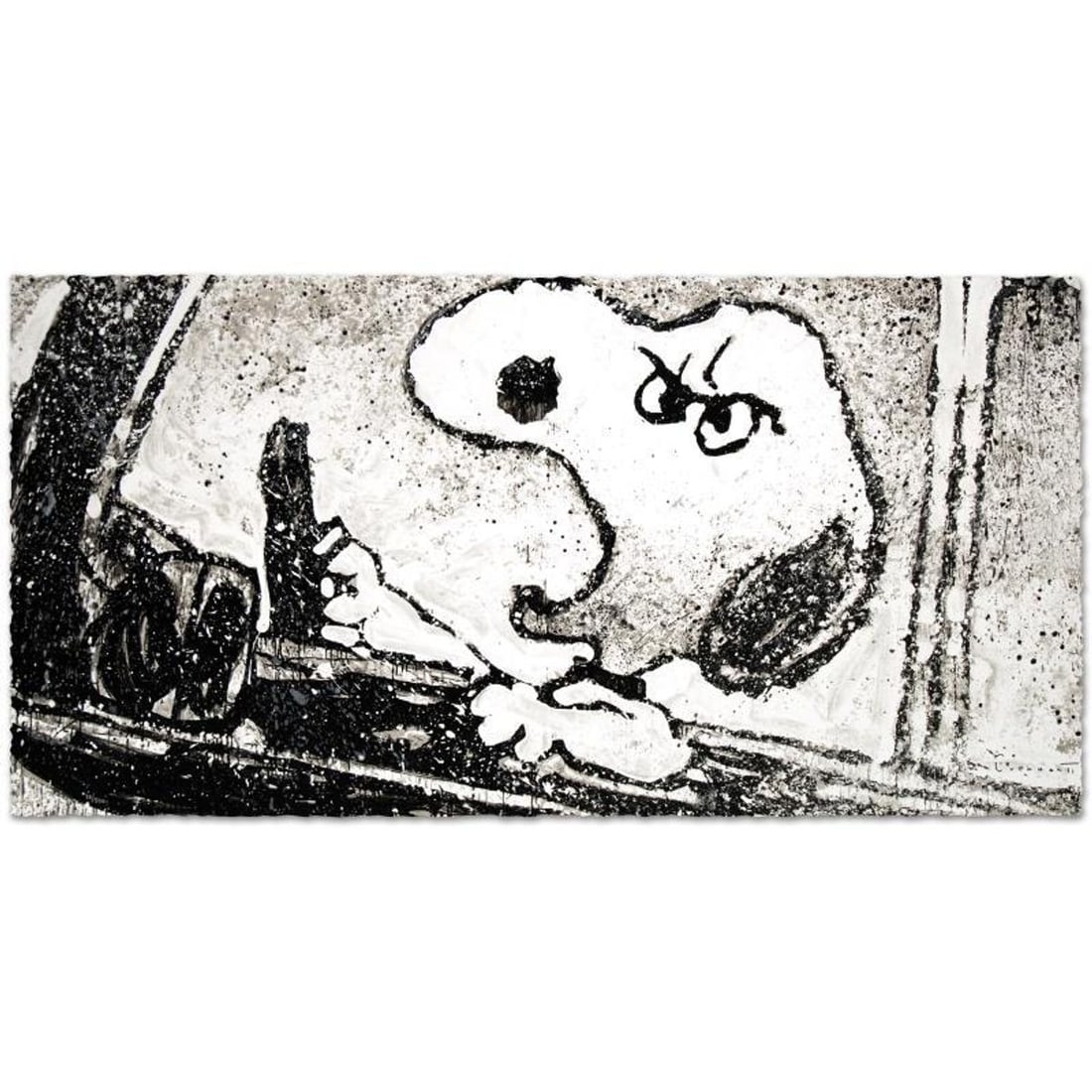 Rage Rover Limited Edition Hand Pulled Original Lithograph (49" x 24.5") by Renowned Charles Schulz: Rage Rover is a limited edition hand pulled original lithograph on museum quality deckle-edge paper, numbered and hand signed by Tom Everhart. This is one of the final Everhart editions to be created 