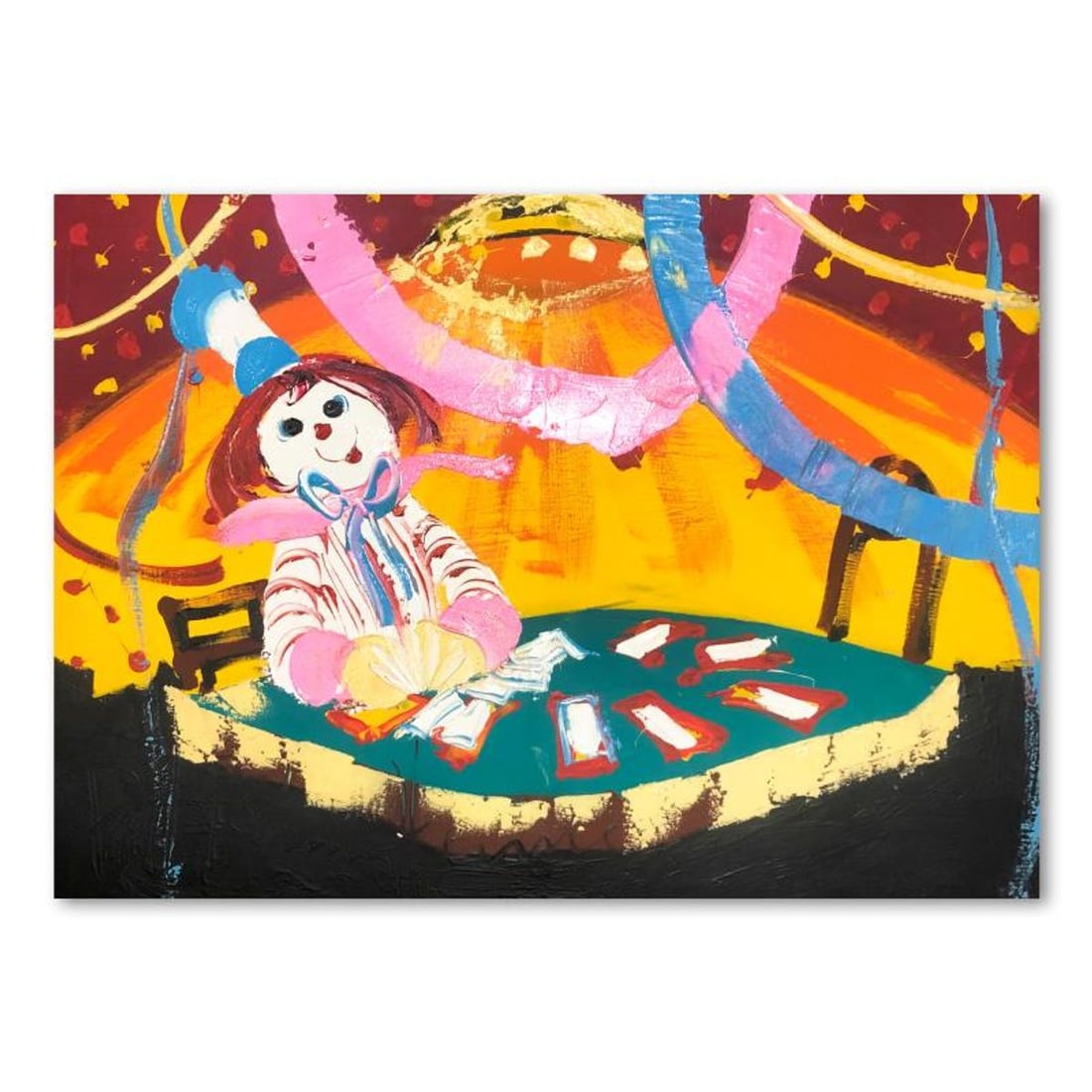 Paul Blaine Henrie (1932-1999), "Blackjack Beats 21" Hand Signed Original Painting on Canvas: Blackjack Beats 21 is an original oil painting on stretched canvas by Paul Blaine Henrie (1932-1999). The piece is hand signed by the artist and comes with a letter of authenticity. Please note that