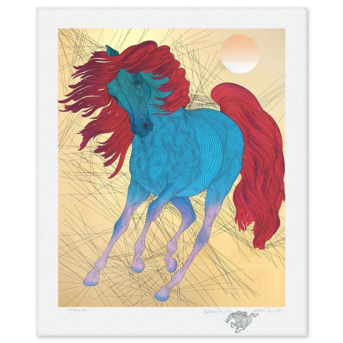 Guillaume Azoulay- Remarque Gold Leaf Serigraph "Monarque": Artist: Guillaume Azoulay. Medium: Remarque Gold Leaf Serigraph. Title: Monarque. Size: 45" x 37". Signature: Hand Signed and Numbered. Reference#: 74615.