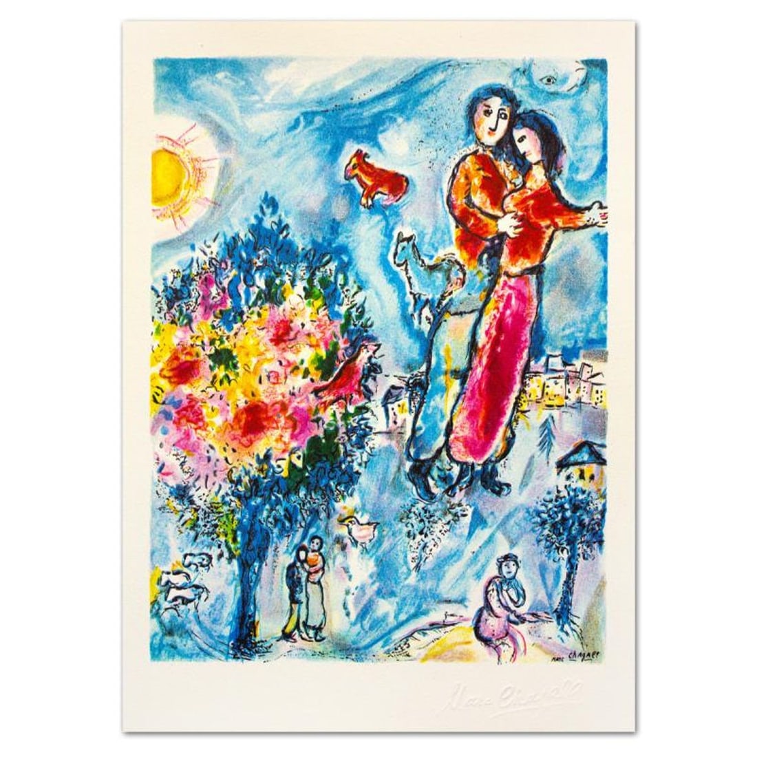 Marc Chagall (1887-1985), "Entre L'hiver Et Le Printemps" Limited Edition Lithograph with Letter of (1 of 1)