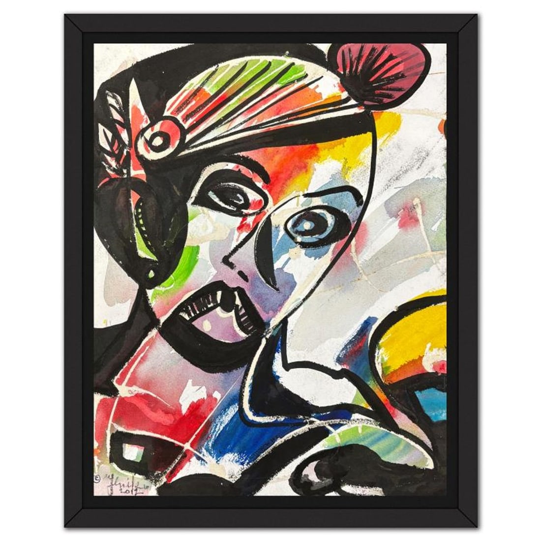 Jenik Cook, Framed Hand Signed Original Painting with Letter of Authenticity.: This is an original acrylic painting on paper by Jenik Cook. Hand signed by the artist, it includes Letter of Authenticity. This piece comes from the artist's personal collection. Measures approximate