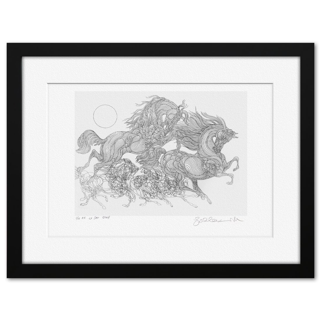 Guillaume Azoulay- Original Etching: Artist: Guillaume Azoulay. Medium: Original Etching. Size: 16" x 24". Measures approx. 25" x 32.5" (framed). Signature: Hand signed and numbered. Additional: 45833. Reference#: 10068.