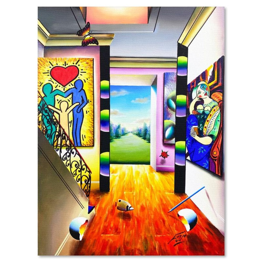 Ferjo, Original Oil Painting on Canvas, Hand Signed with Letter of Authenticity: This is an original oil painting on stretched canvas by Ferjo, hand signed by the artist. Includes Letter of Authenticity. Measures approx. 40" x 30" (image).