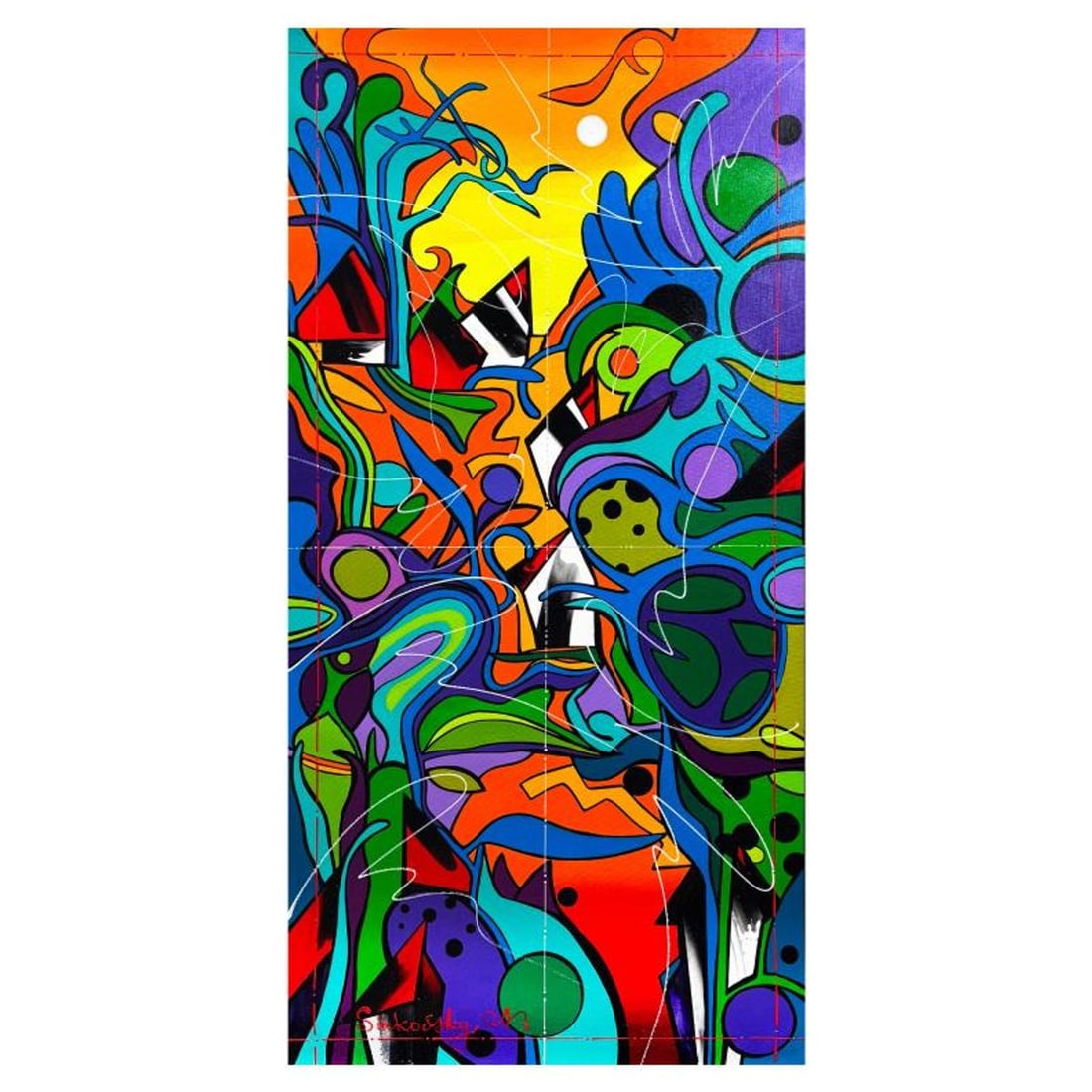 Natalia Sinkovsky, Original Acrylic Painting on Canvas, Hand Signed with Letter of Authenticity.: This is an original acrylic painting on canvas by Natalia Sinkovsky, hand signed by the artist. Includes Letter of Authenticity. Measures approx. 40" x 20" (image).