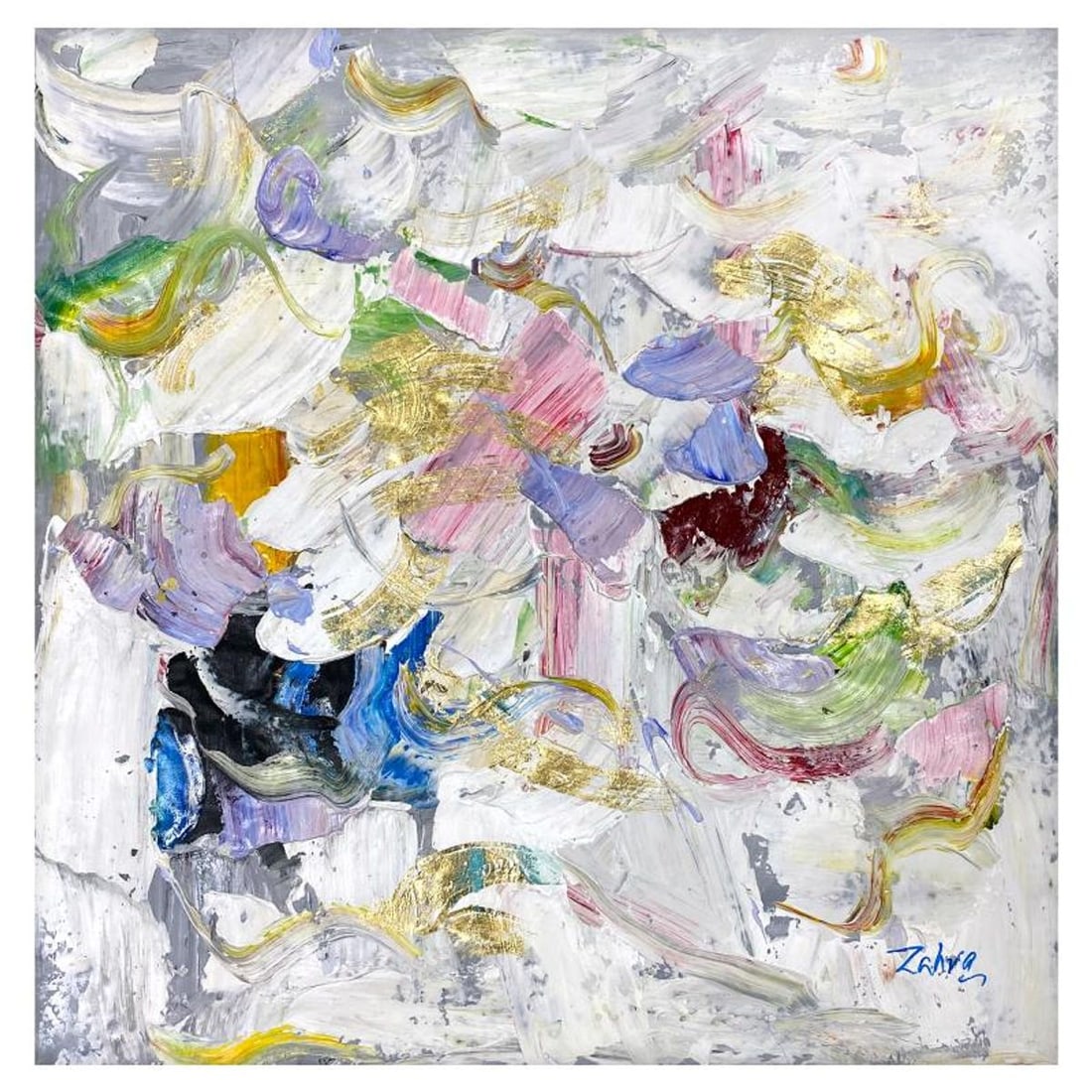 Mani, Original Acrylic Painting on Canvas, Hand Signed with Letter of Authenticity.: This is an original acrylic painting on canvas by Mani, hand signed by the artist. Includes Letter of Authenticity. Measures approx. 36" x 36" (image).