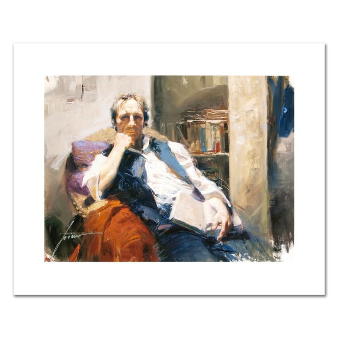 Pino (1939-2010), "The Professor" Limited Edition on Canvas, Numbered and Hand Signed with: The Professor is a limited edition giclee on canvas by Pino (1939-2010), numbered and hand signed by the artist. Includes Certificate of Authenticity. Measures approx. 16" x 12" (image). Reference#: 9
