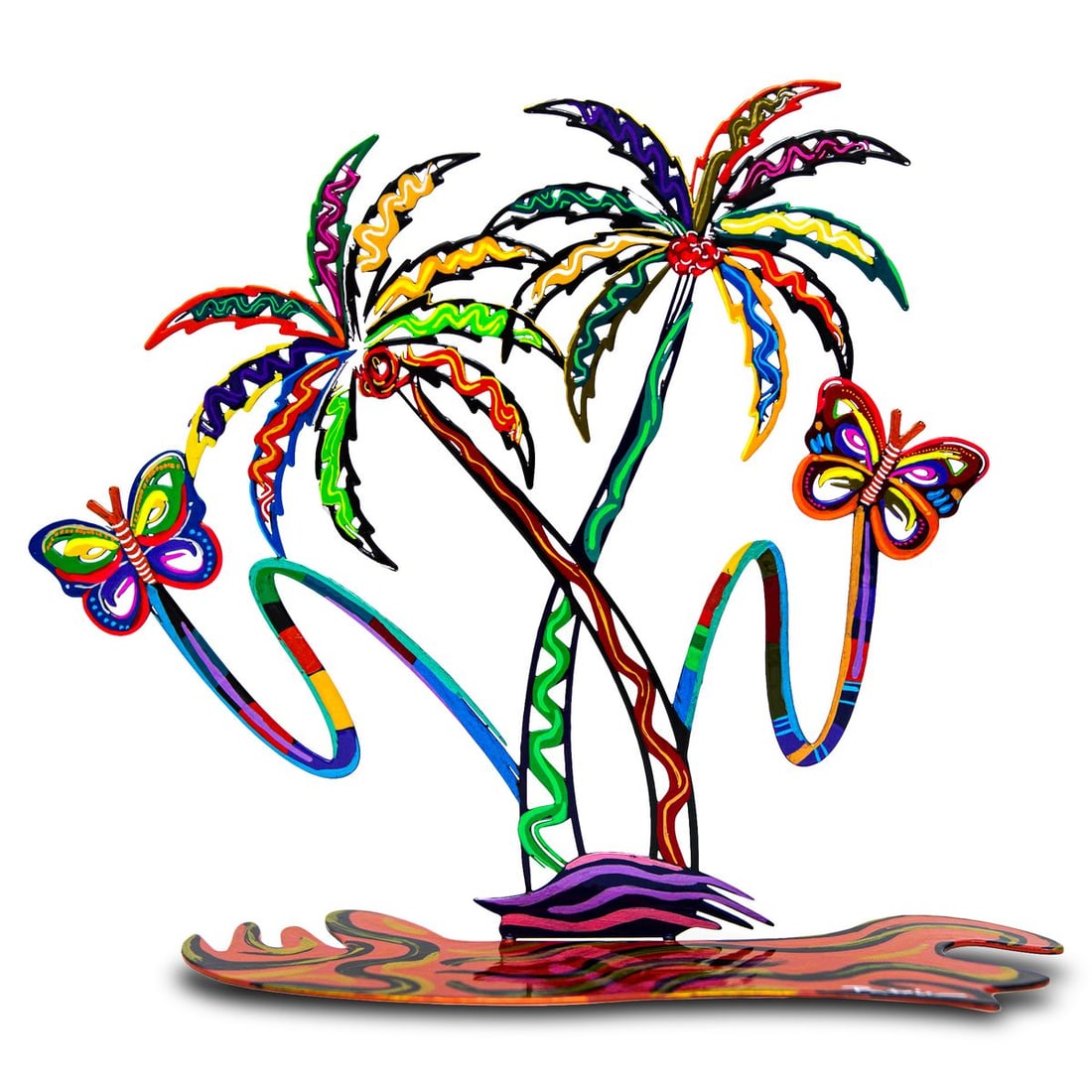 Patricia Govezensky- Original Free Standing Sculpture "Tropical Breeze": Artist: Patricia Govezensky. Medium: Original Free Standing Sculpture. Title: Tropical Breeze. Size: 12" x 11". Signature: Hand Signed by the artist. Certificate of Authenticity: Is included. Addition