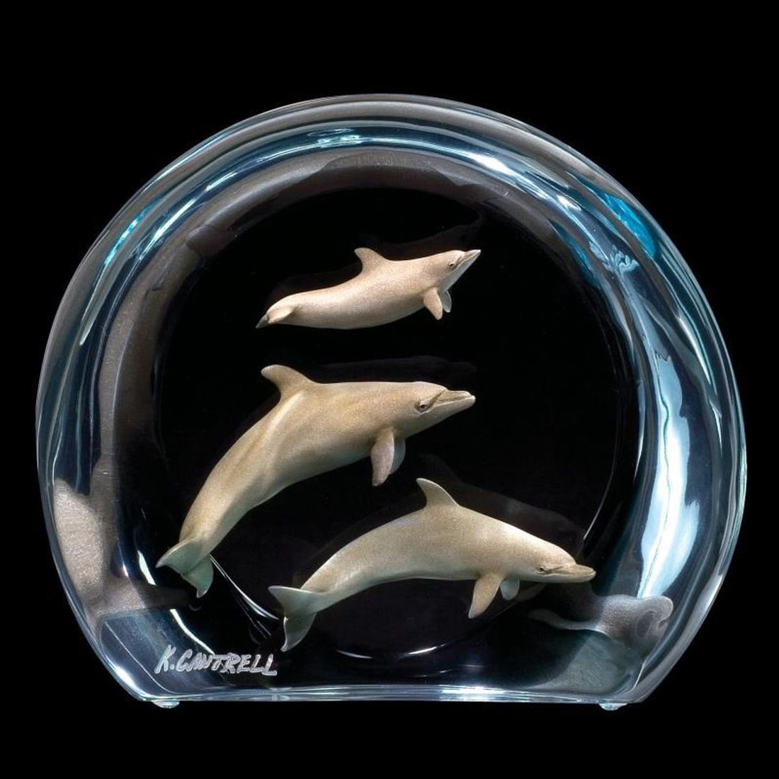 Kitty Cantrell, "Aquatic Ballet" Limited Edition Mixed Media Lucite Sculpture with COA.: Aquatic Ballet is a limited edition mixed media lucite sculpture by Kitty Cantrell. Engraved with the artists signature and number, this piece comes with a certificate of authenticity. Measures approx