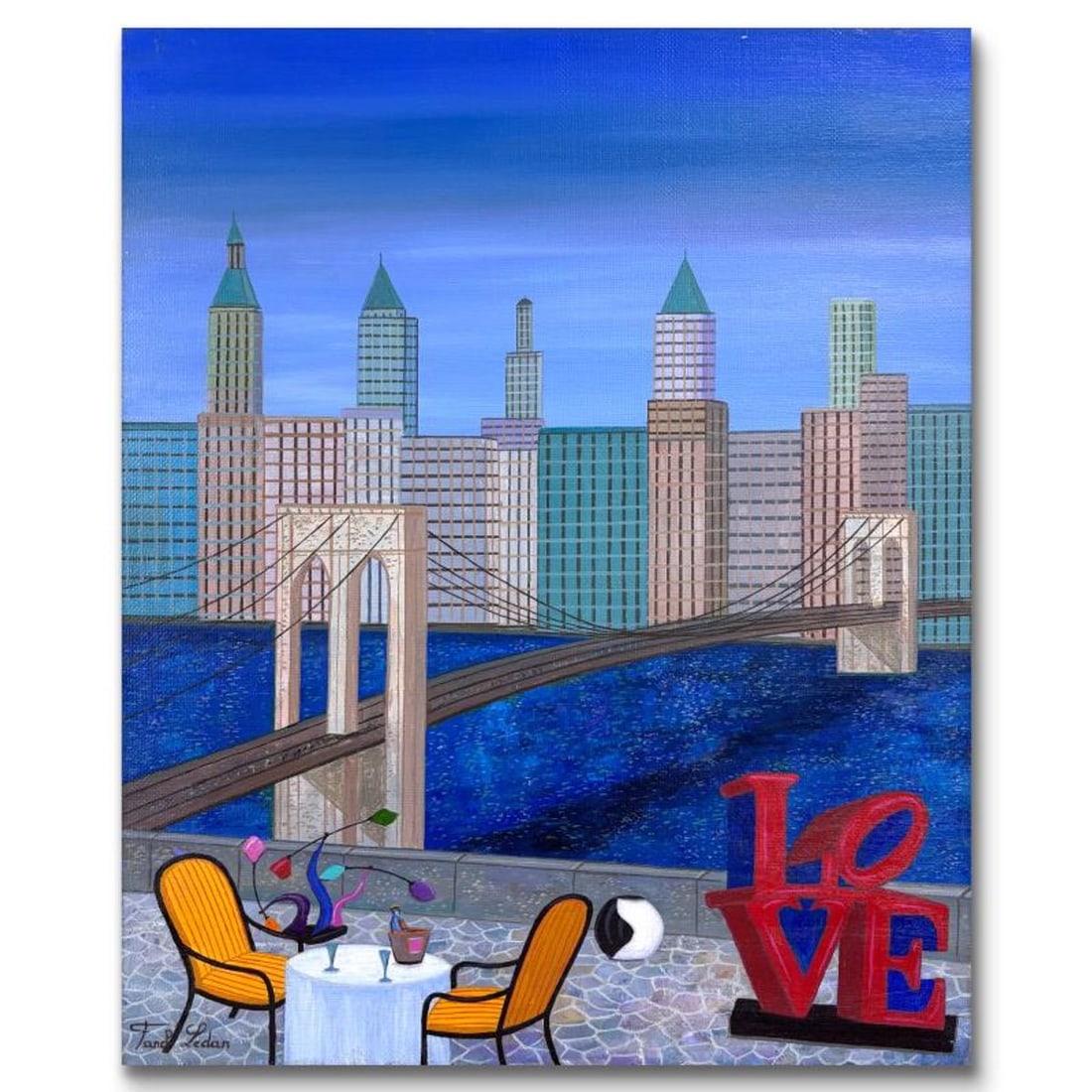 Fanch Ledan, "Paris Pont des Arts" Limited Edition Serigraph, AP Numbered and Hand Signed with: Paris Pont des Arts is a limited edition serigraph on paper by Fanch Ledan, AP numbered and hand signed by the artist. Includes Letter of Authenticity. Measures approx. 19" x 22" (border), 17" x 20" (
